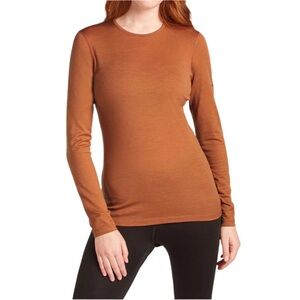 Icebreaker Womens Merino 200 Oasis Long Sleeve Crew Thermal Top NWT Dusty Clay